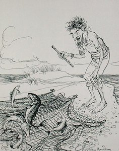 Le Pêcheur jouant de la flûte, illustration des 