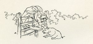 La vieille femme et son cochon - Arthur Rackham
