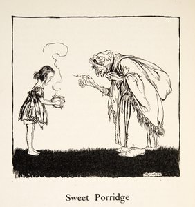Le petit alla chercher la boîte, de Petit Frère et Petite Sœur et autres contes des frères Grimm, pub. 1917 - Arthur Rackham