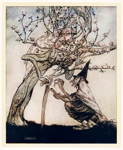 Arbre à moi ! Ô arbre à moi ! As-tu vu ma petite fille méchante, Contes de fées anglais, pub 1922 - Arthur Rackham