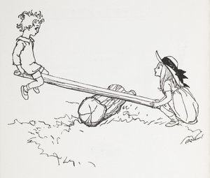 Deux enfants sur une balançoire