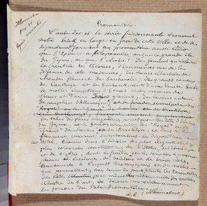 Manuscrit du poème « Promontoire » par Arthur Rimbaud