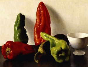 Nature morte avec poivrons rouges et verts