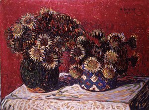 Deux vases de fleurs