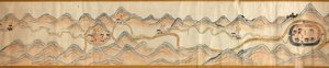 16,000. fourni. Orienté avec le nord à droite. Relief montré picturalement. Vue à vol d