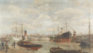 Un aperçu en 1920 du Royal Edward Dock, Avonmouth - Arthur Wilde Parsons