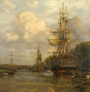 Corsaires amarrés à Hungroad au début du 19e siècle - Arthur Wilde Parsons