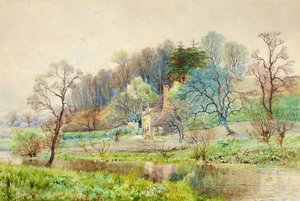 Une ferme forestière, Horsham, Sussex, vers 1880-1900 - Arthur Willett
