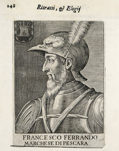 AVALOS, Fernando Francisco (1490-1546). Général espagnol. Xylographie. ESPAGNE. MADRID (COMMUNAUTÉ AUTONOME). Madrid. Bibliothèque Nationale
