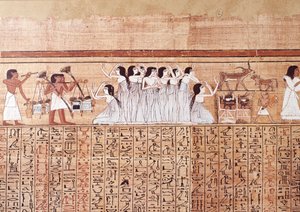 Art égyptien : les pleurs. Le collège est similaire au papyrus d