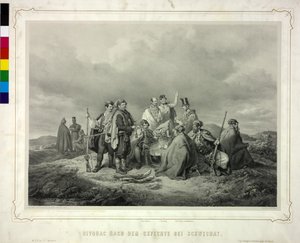 Bivouac après le combat à Schwechat