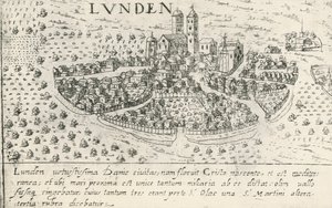 Ville de Lund, qui appartenait au Danemark au Moyen Âge, gravure - Artist Unknown