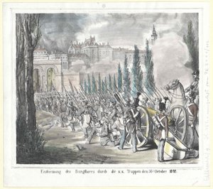 Assaut de la porte du château par les troupes k. k. le 31 octobre 1848 - Artist Unknown