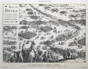 Le campo espagnol face à Breda : reproduction directe du sexto fragmento del grabado de Callot 