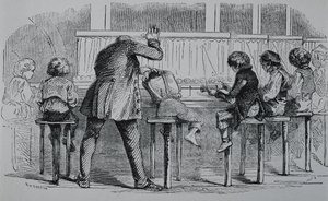 ROYAUME-UNI. ANGLETERRE. Révolution industrielle. Enfants utilisant des machines dans une usine textile. Gravure. - Artist Unknown