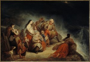 La tempête, vers 1820 (huile sur bois, dorure sur toile) - Ary Scheffer
