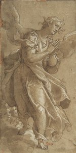 Un ange debout et deux chérubins - Ascribed to Federico Zuccaro.