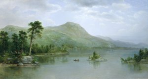 Montagne Noire depuis les îles du port, lac George, New York, 1875