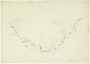 Caldeira du mont Vésuve, Naples, Italie, 1841