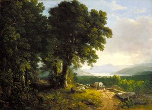 Paysage avec chariot couvert - Asher Brown Durand
