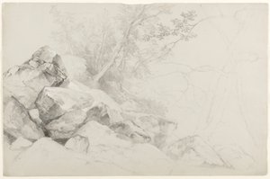 Étude de rochers avec arbres, Hague, Lake George, New York, 1862 - Asher Brown Durand