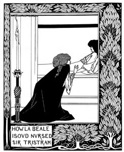 Comment La Beale Isoud soigna Sir Tristram. Illustration du livre Le Morte d