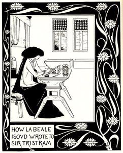 Comment La Beale Isoud écrivit à Sir Tristram. Illustration du livre Le Morte d