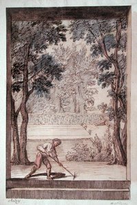 Jardinier (stylo et encre et aquarelle sur papier) - Audry