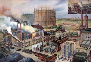 Usine à gaz, vers 1880 (illustration)
