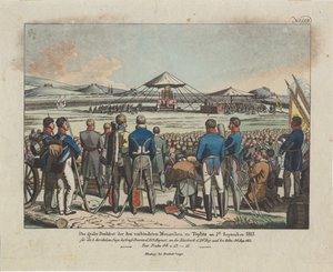 Le grand festin des trois monarques alliés à Teplitz Teplice le 2 septembre 1813