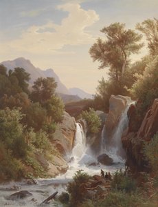Pêcheur à la cascade