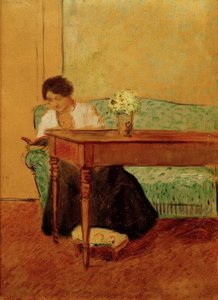 Élisabeth sur un canapé vert, lisant - August Macke