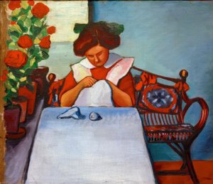 Grete Thuar à la table