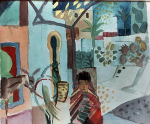 Fille avec cheval et âne - August Macke