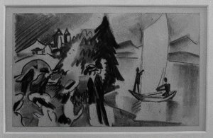 Étude pour Voile jaune - August Macke