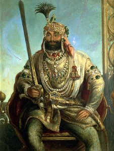 Portrait du Maharaja Sher Singh, en tenue royale, vers 1850