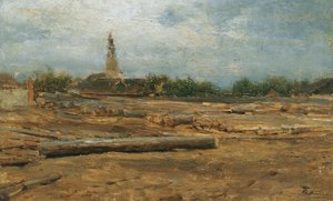 Place du bois à Szolnok - August von Pettenkofen