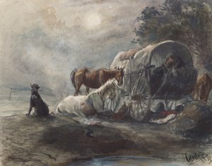 Nuitée dans la roulotte - August von Pettenkofen