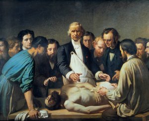 Docteur Alfred Velleau (1795-1867) à la Charité procédant à une autopsie