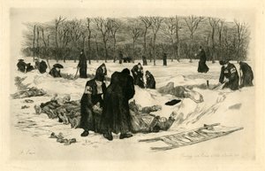 Enterrement des morts dans la neige