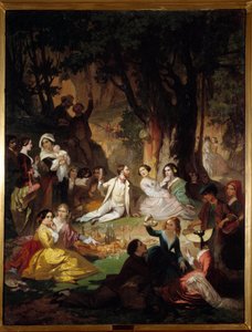 Scène de pique-nique dans la société bourgeoise. 1850 Montpellier, Musée Fabre