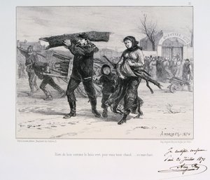Collecte de bois de chauffage, Siège de Paris, Guerre franco-prussienne, 1870-1871