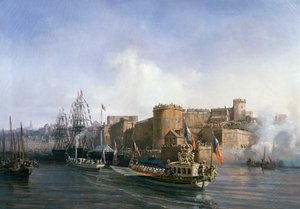 Visite de Napoléon III à Brest, le bateau de l