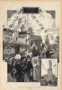 Inauguration de la statue du pape Urbain II à Châtillon-sur-Marne le 21 juillet 1887. Dessin d
