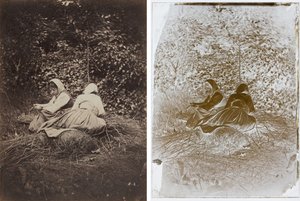Deux paysannes assises