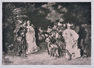 Le prix de la danse (dessin) - Auguste Lauzet
