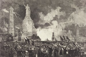 14 Juillet. Illumination de la Place de la République, 1883 - Auguste Lepere