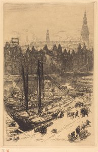 Amsterdam vue de Victoria Hotel - Auguste Lepere