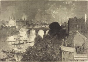 Le 14 Juillet. Illumination de la Seine du Pont Neuf au Pont au Change