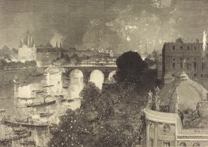 Le 14 Juillet. Illumination de la Seine du Pont Neuf au Pont au Change